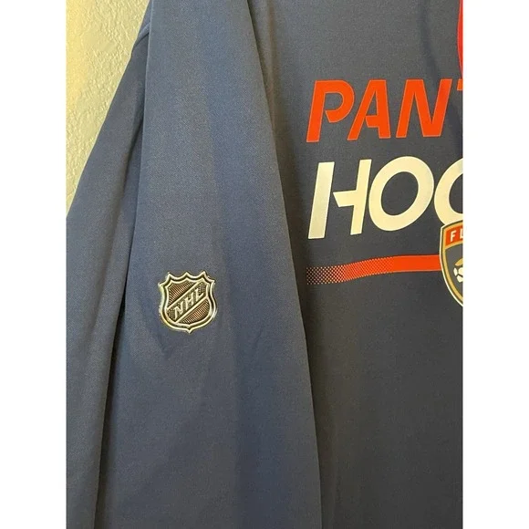 Men's 3XL NWOT Florida Panthers Fanatics Authentic Pro Pullover Hoodie Navy‎ - Picture 2 of 9
